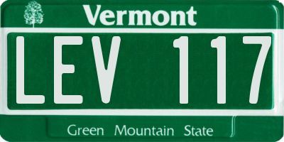 VT license plate LEV117