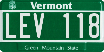 VT license plate LEV118
