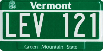VT license plate LEV121