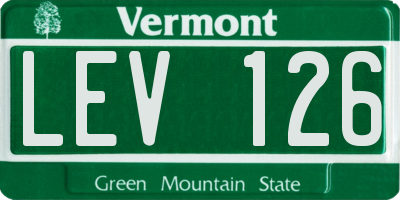 VT license plate LEV126
