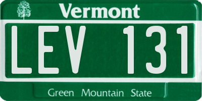 VT license plate LEV131