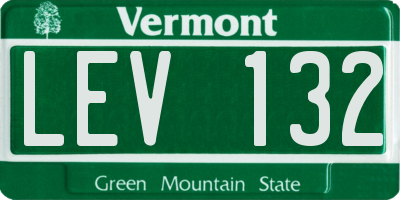 VT license plate LEV132
