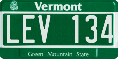 VT license plate LEV134