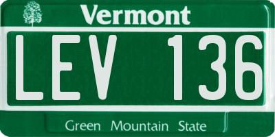 VT license plate LEV136