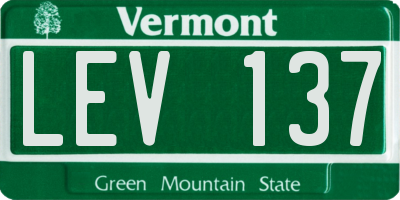 VT license plate LEV137