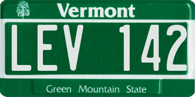 VT license plate LEV142