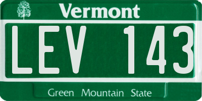 VT license plate LEV143