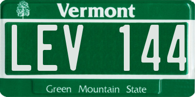 VT license plate LEV144