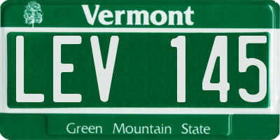 VT license plate LEV145