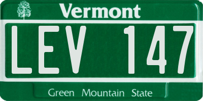 VT license plate LEV147
