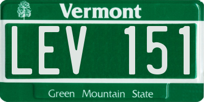 VT license plate LEV151