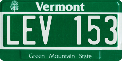 VT license plate LEV153