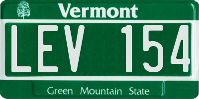 VT license plate LEV154