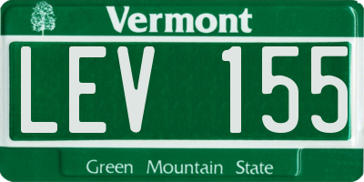 VT license plate LEV155