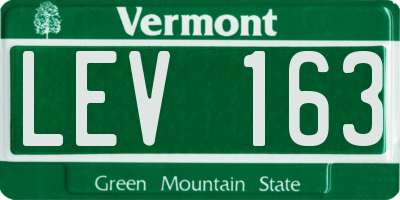 VT license plate LEV163