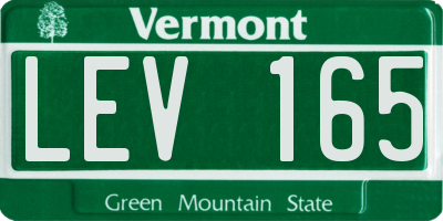 VT license plate LEV165