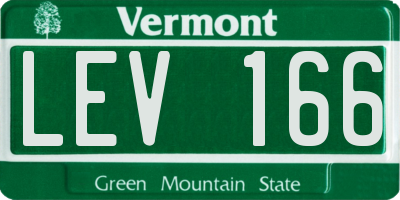 VT license plate LEV166