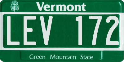 VT license plate LEV172