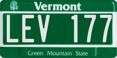 VT license plate LEV177