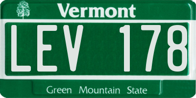 VT license plate LEV178