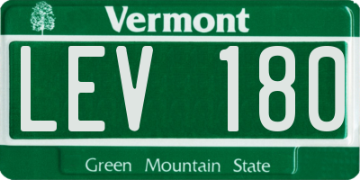 VT license plate LEV180