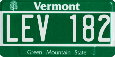 VT license plate LEV182