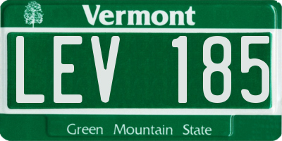 VT license plate LEV185