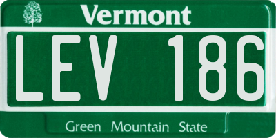 VT license plate LEV186