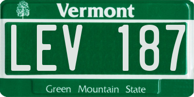 VT license plate LEV187