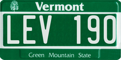 VT license plate LEV190