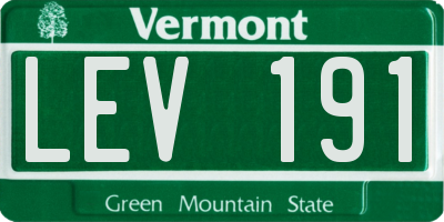 VT license plate LEV191