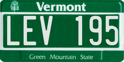 VT license plate LEV195