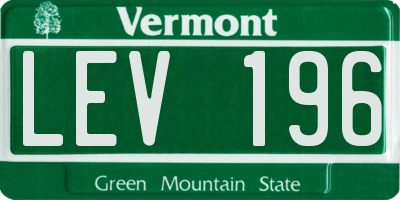 VT license plate LEV196