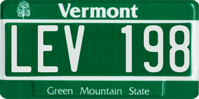 VT license plate LEV198