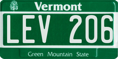VT license plate LEV206