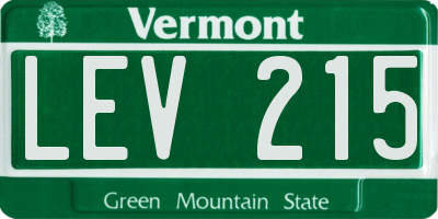 VT license plate LEV215