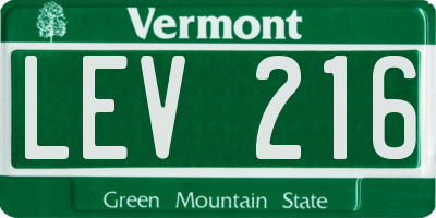 VT license plate LEV216
