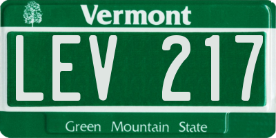 VT license plate LEV217