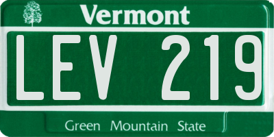 VT license plate LEV219