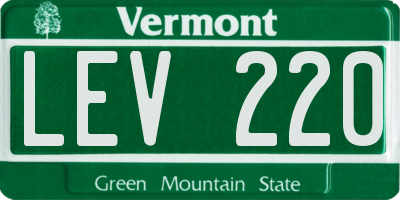 VT license plate LEV220