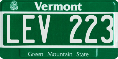 VT license plate LEV223