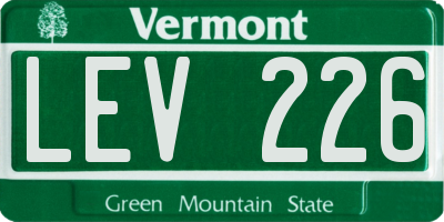 VT license plate LEV226
