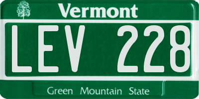 VT license plate LEV228