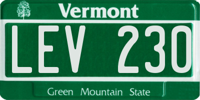 VT license plate LEV230