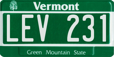 VT license plate LEV231