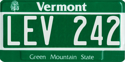 VT license plate LEV242