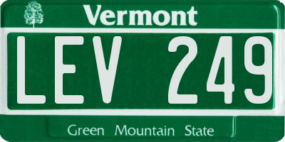 VT license plate LEV249