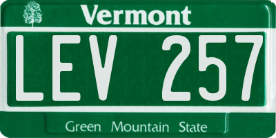 VT license plate LEV257