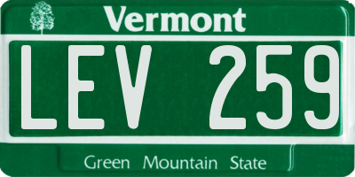 VT license plate LEV259