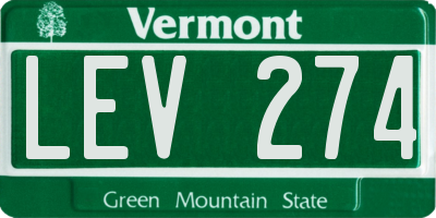 VT license plate LEV274